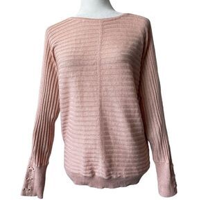 Soho New York & Company Pink Gold Metallic Sweater 90's